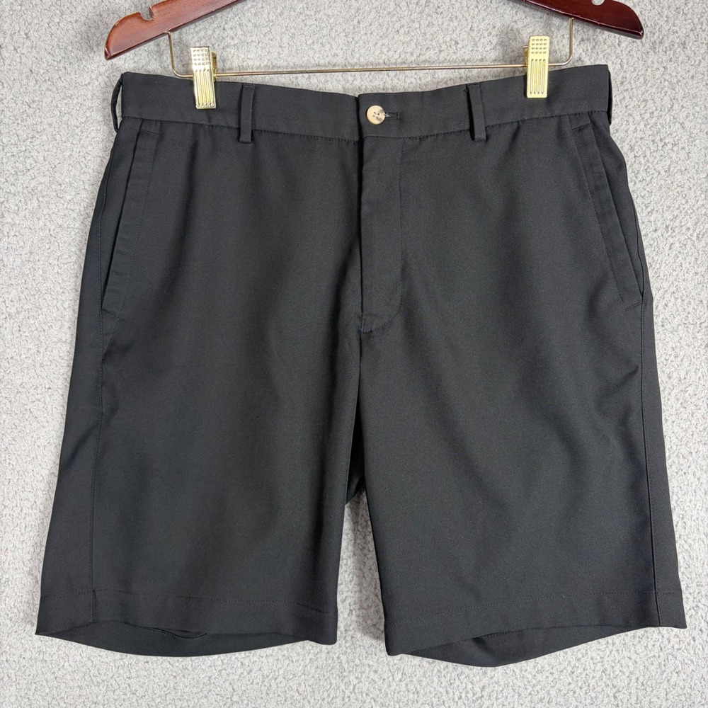 Peter Millar Crown Sport Mens Black Performance Golf Shorts 32 ME0EB82